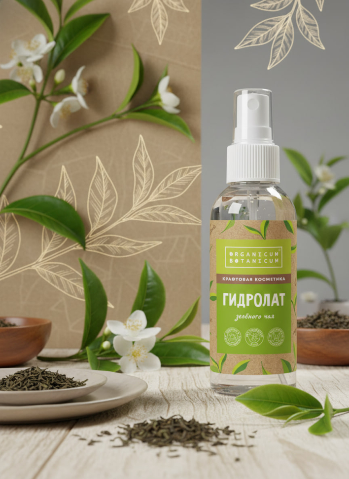 Гидролат Зеленого чая для лица и тела, 100 мл