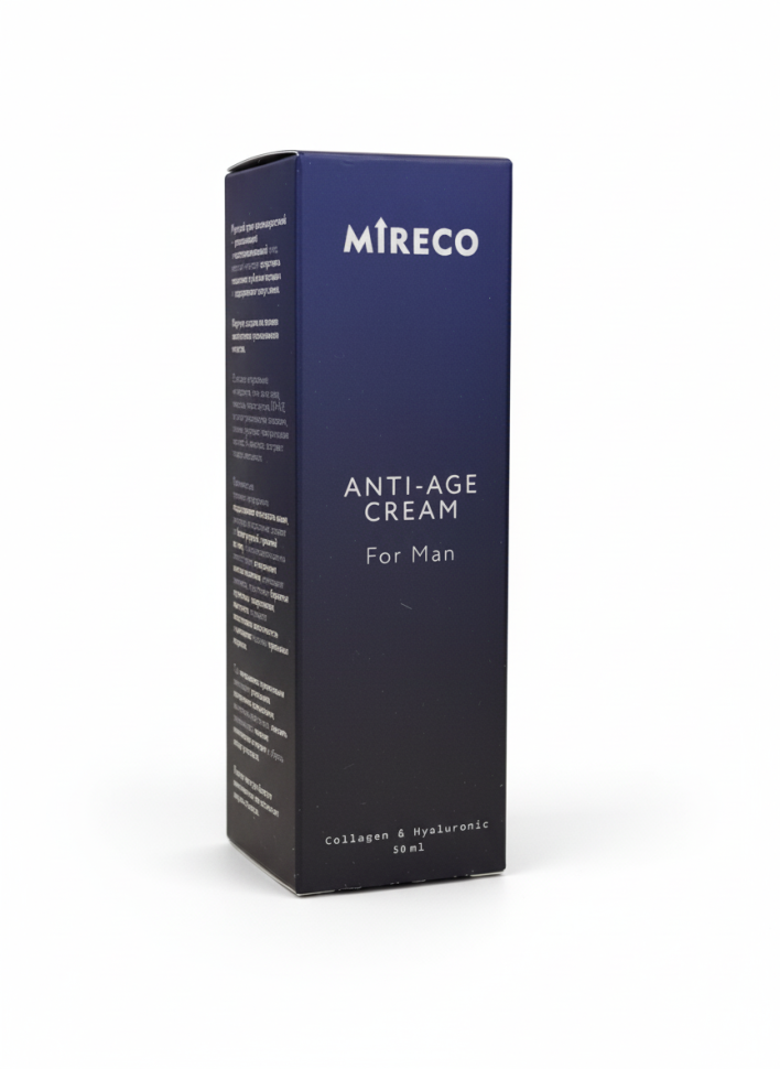 Мужской крем для лица Anti-age с коллагеном и гиалуроновой кислотой, Mireco, 50 мл