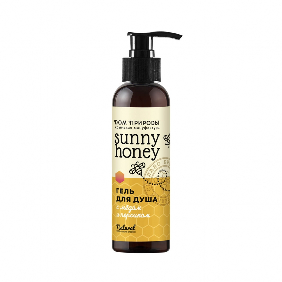 Набор косметики подарочный Sunny Honey для ухода за телом (крем для рук и ногтей, гель для душа, мыло, мочалка)