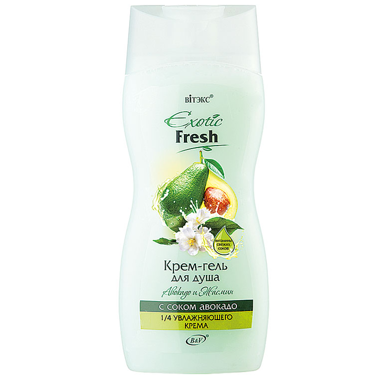 Крем-гель для душа Авокадо и Жасмин, Exotic Fresh, 515 мл