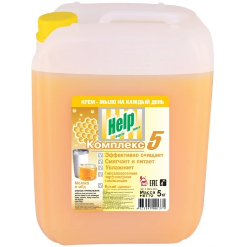 Жидкое крем-мыло Молоко и Мед, 5 л