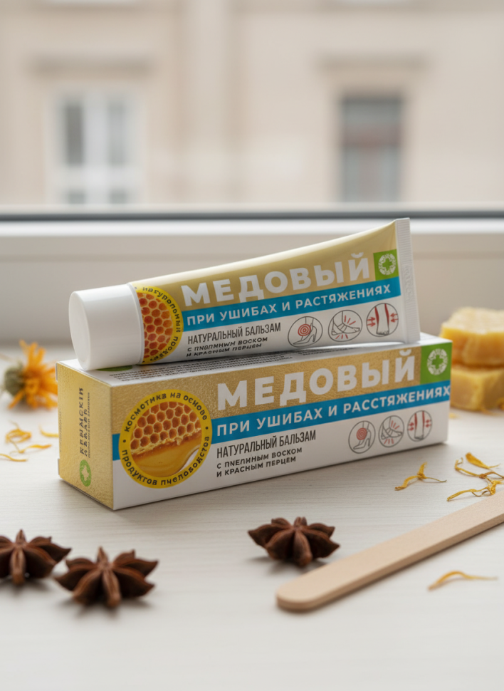 Бальзам При ушибах и расстяжениях Медовый, 60 г