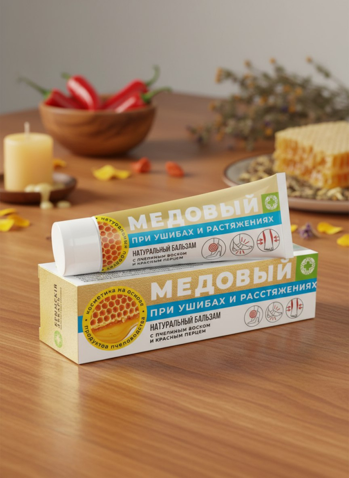 Бальзам При ушибах и расстяжениях Медовый, 60 г