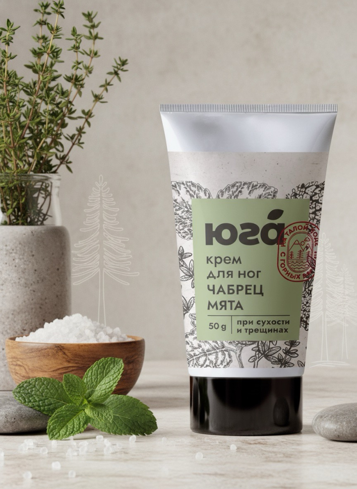 Крем для ног Чабрец и мята Экстрасмягчение, 50 г Крем для ног Чабрец и мята Экстрасмягчение, 50 г