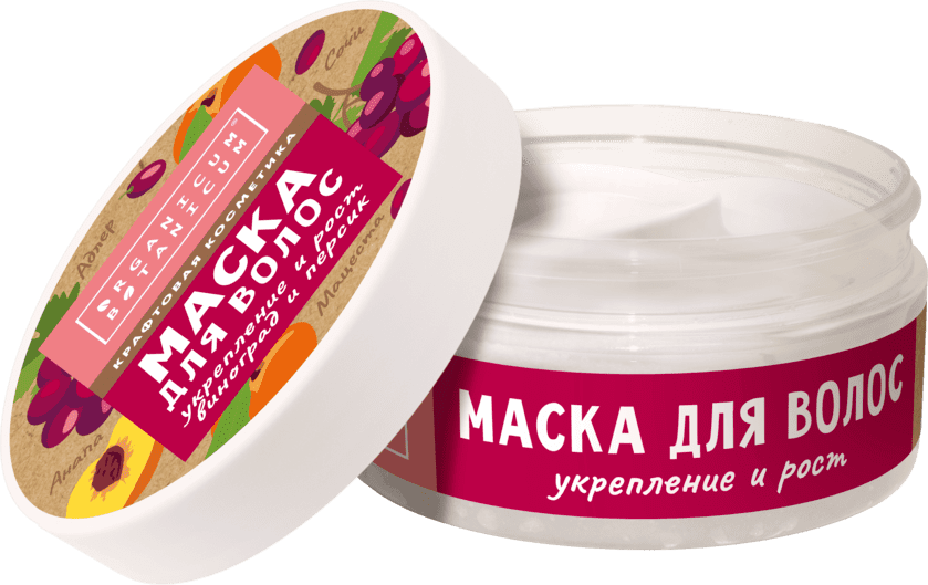 Маска для волос Укрепление и рост с виноградом и персиком, 150г