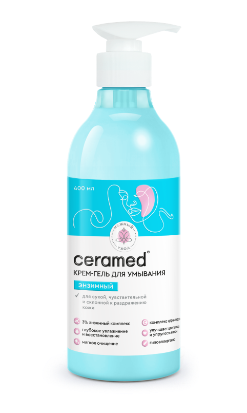 Крем-гель для умывания Энзимный для сухой и чувствительной кожи, CERAMED, 400 мл 
