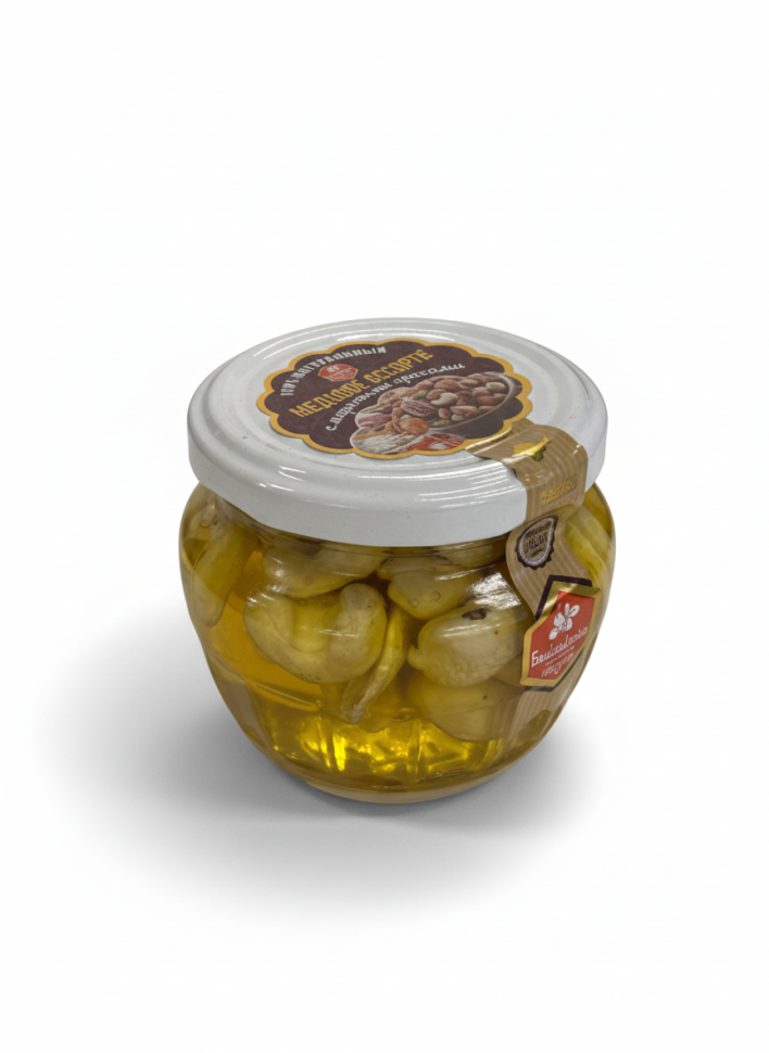 Медовое ассорти с жаренными орехами Кешью, 175 г