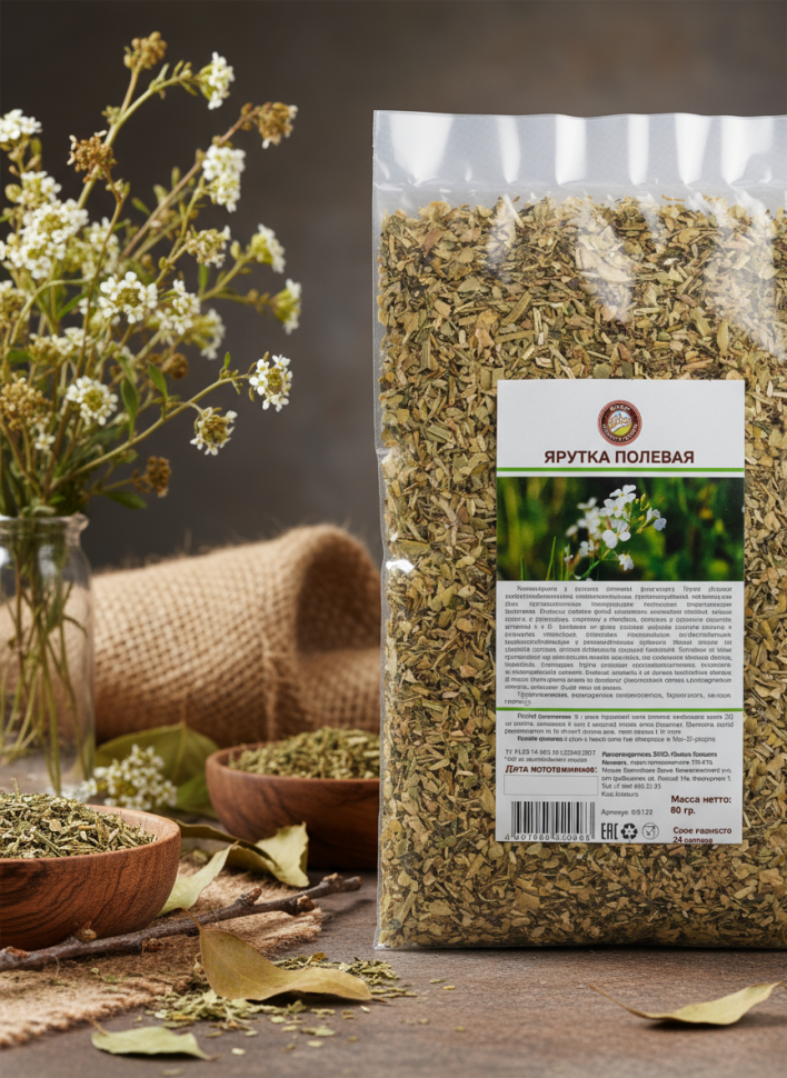 Сбор Ярутка полевая  при лечении рака матки, при воспалении яичников, желтухе, скарлатине, стенокардии, 80 г