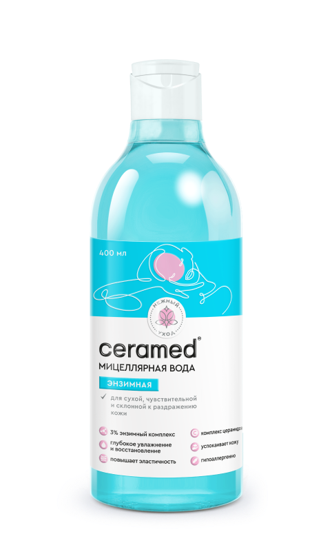 Вода мицеллярная Энзимный для чувствительной и сухой кожи, CERAMED, 400 мл