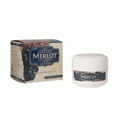 Крем на натуральной винной основе Мерло Антиэйдж 55+ ночной питательный