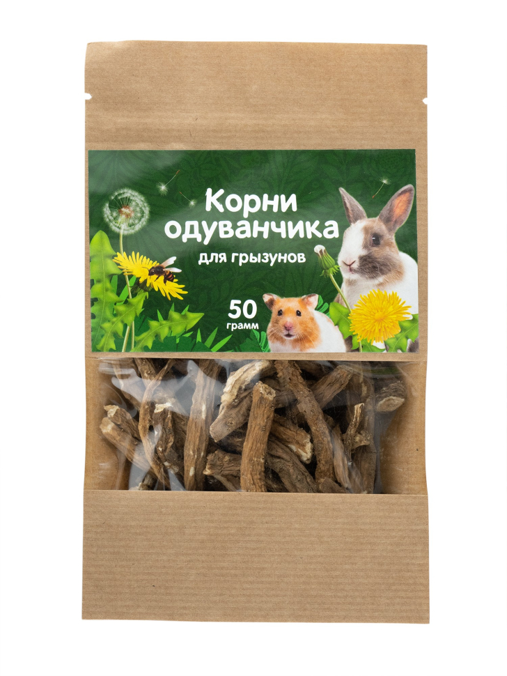 Корни одуванчика для грызунов, лакомство для животных, 50 г