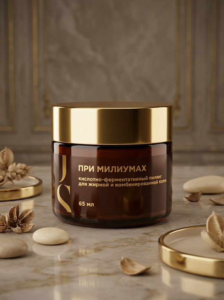 Кислотно-ферментативный пилинг для жирной и комбинированной кожи (при милиумах), 65 мл