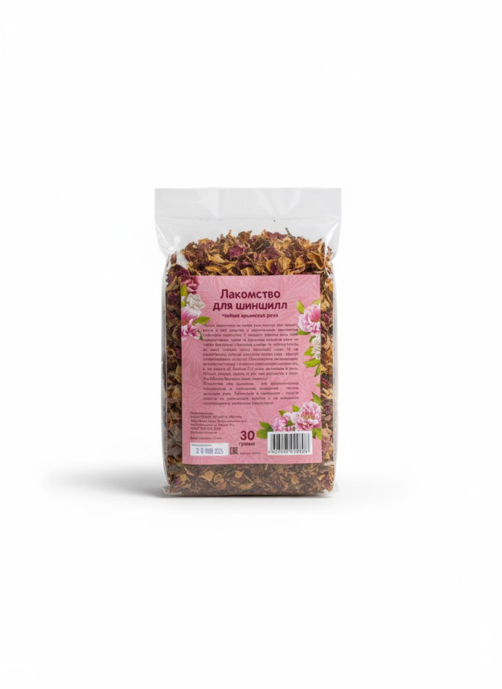 Роза для шиншилл натуральное и природное лакомство чайная крымская роза, 30 г