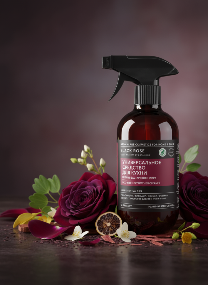 Универсальное средство для кухни Против застарелого жира, BLACK ROSE, 475 мл