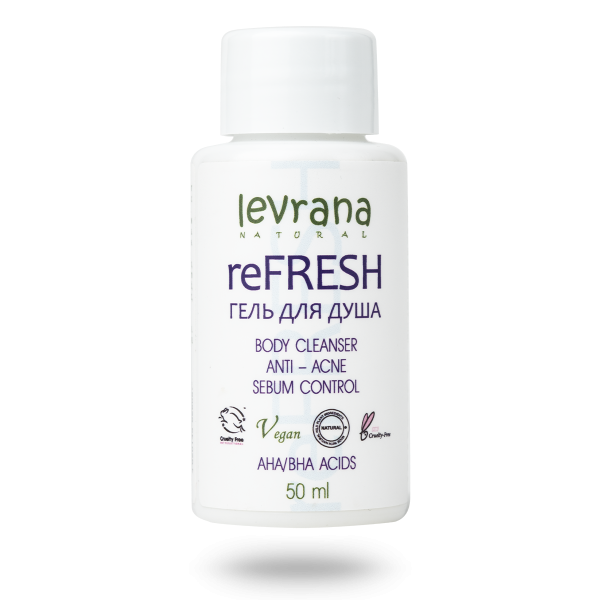 Натуральный гель для душа "ReFresh" с кислотами, для кожи, склонной к высыпаниям, 50 мл