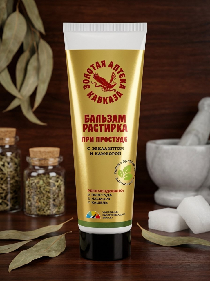 Бальзам-растирка При простуде с эвкалиптом и камфорой, 90 г