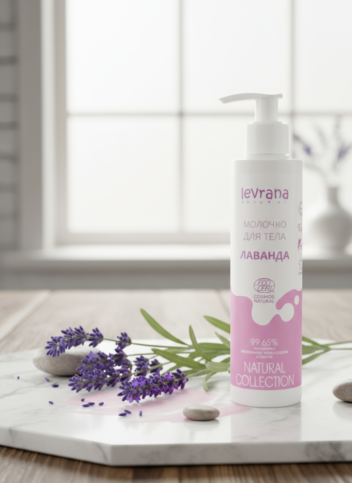 Молочко для тела &quot;Лаванда&quot; с дозатором, 200 мл