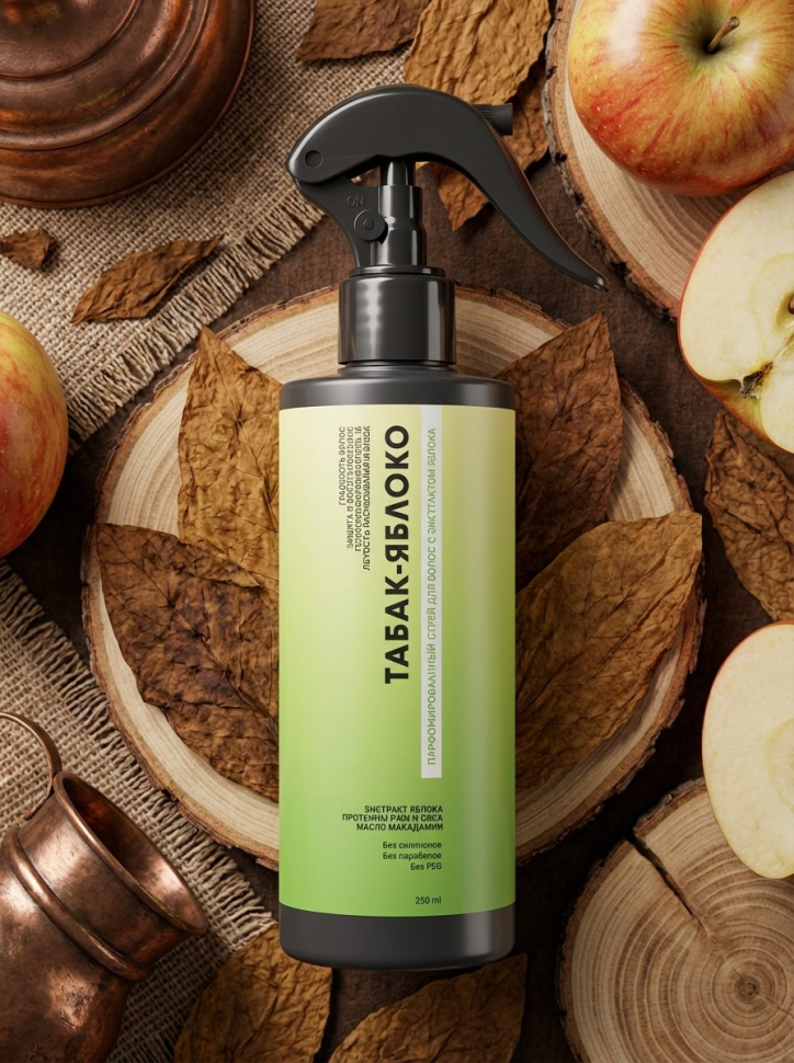 Парфюмированный спрей для волос Табак-Яблоко, защита и восстановление, 250 мл