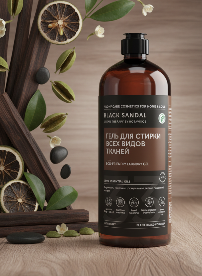 Гель для стирки всех видов тканей BLACK SANDAL, 1000 мл