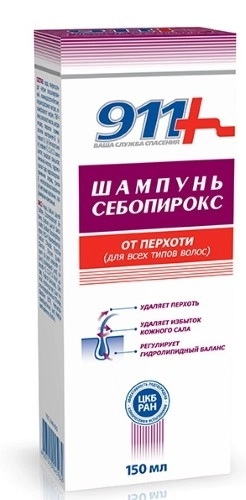 911 Шампунь себопирокс от перхоти для всех типов волос, 150 мл