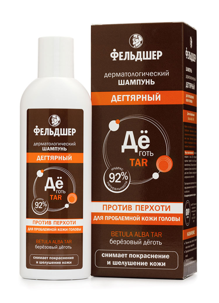 Шампунь дерматологический дегтярный против перхоти для проблемной кожи головы, 190 мл