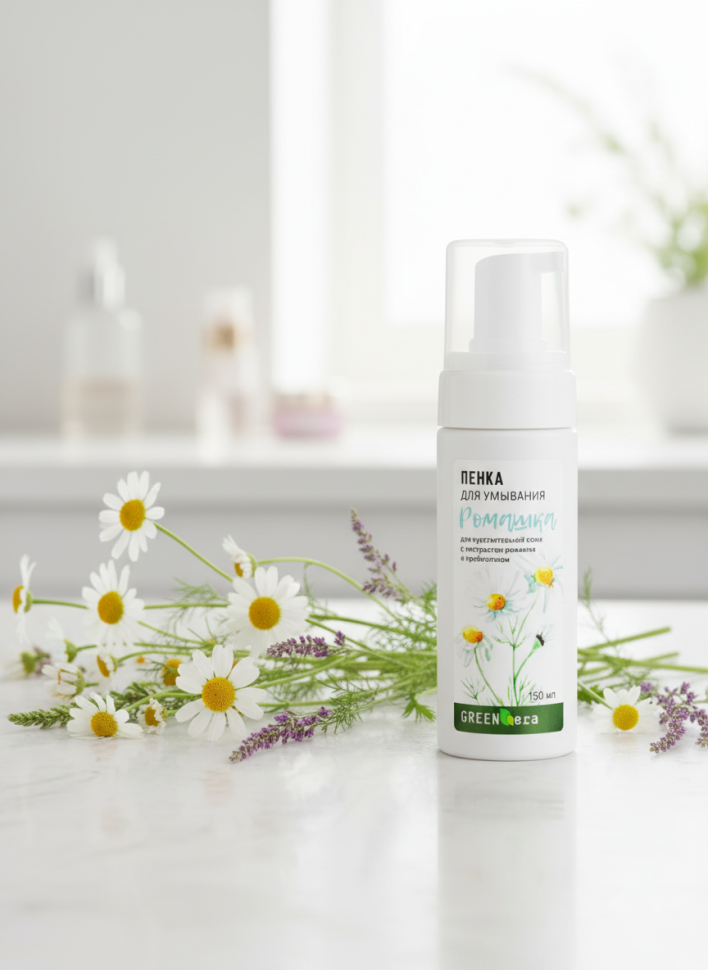 Пенка для умывания Ромашка, для чувствительной кожи лица, 150 мл