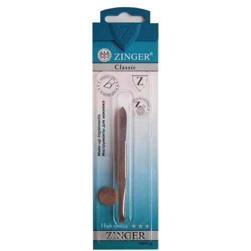 Пинцет скошенный большой с ручной заточкой, с выемкой для пальцев, матовый, zo B-166-FD-SH