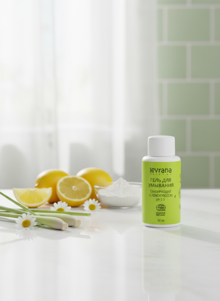 Гель для умывания Тонизирующий с лемонграссом с нейтральным pH, 50 мл Гель для умывания Тонизирующий с лемонграссом с нейтральным pH, 50 мл