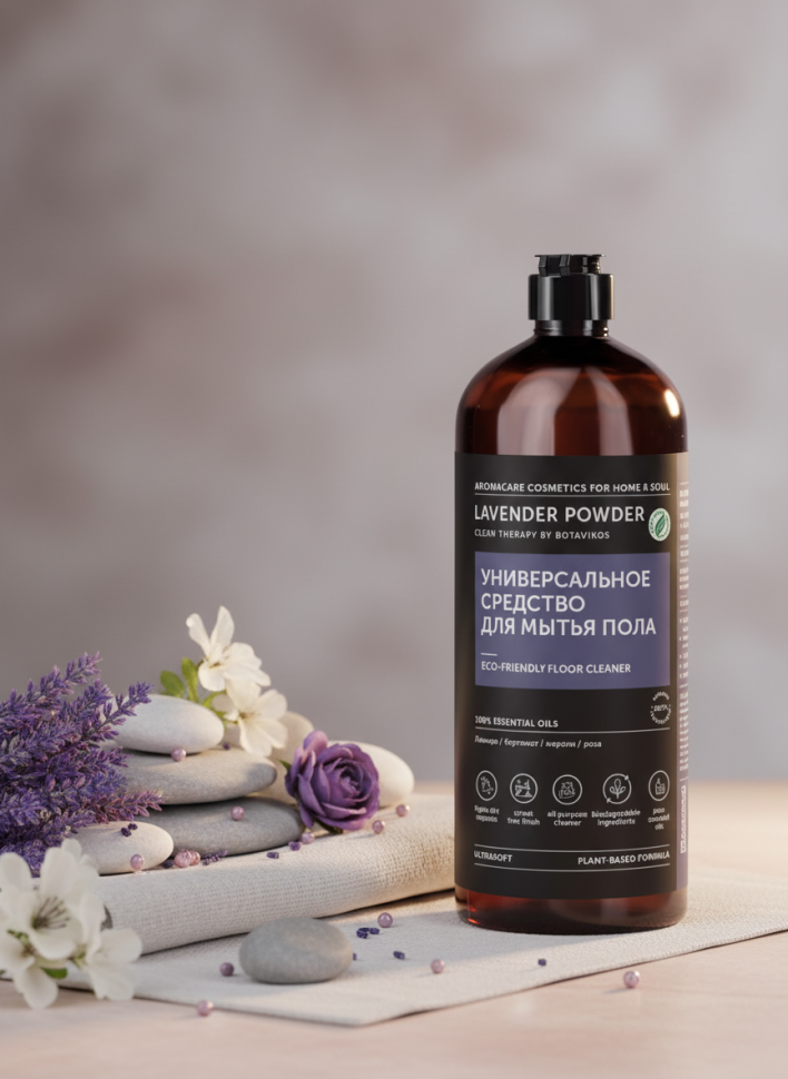 Универсальное средство для мытья пола с цветочно-фруктовый аромат, LAVENDER POWDER, 1000 мл