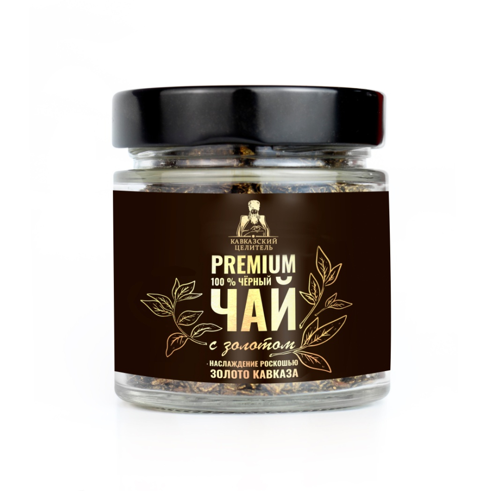 Чай черный Premium с золотом тонизирует организм, 30 г