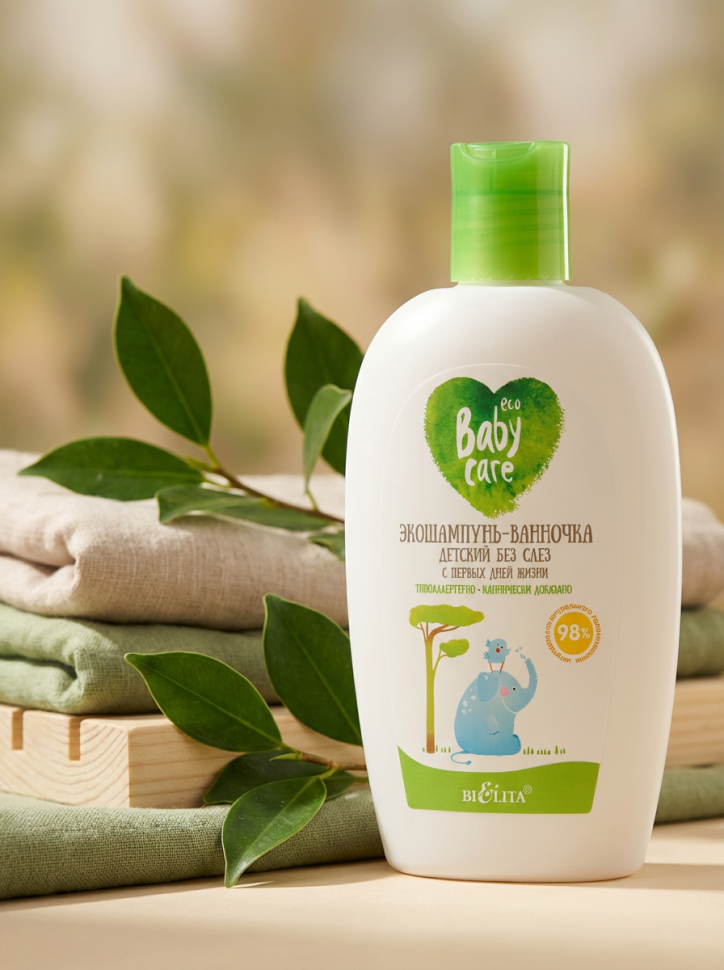 Baby Care Экошампунь-ванночка  детский без слез с первых дней жизни 260 мл