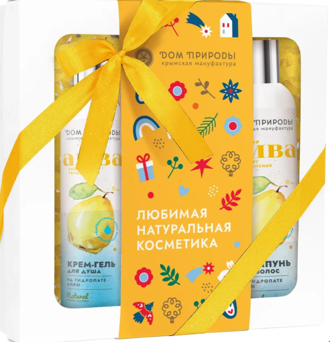 Подарочный набор косметики для волос и тела Айва (шампунь, гель для душа, сливки для тела), 640 г