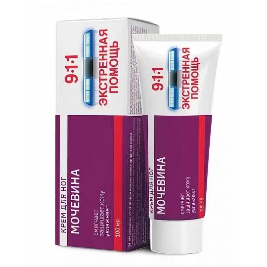 911 Экстренная помощь Мочевина крем для ног, 100 мл