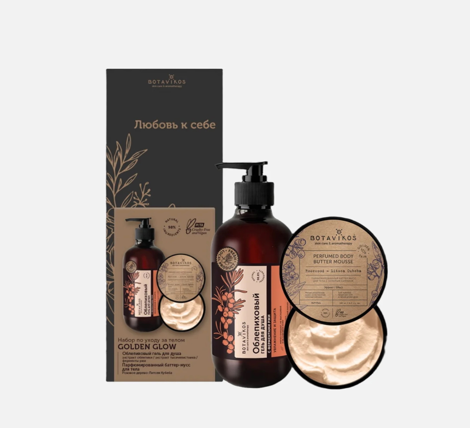 Набор для тела Golden Glow ( гель для душа, парфюмированный баттер)