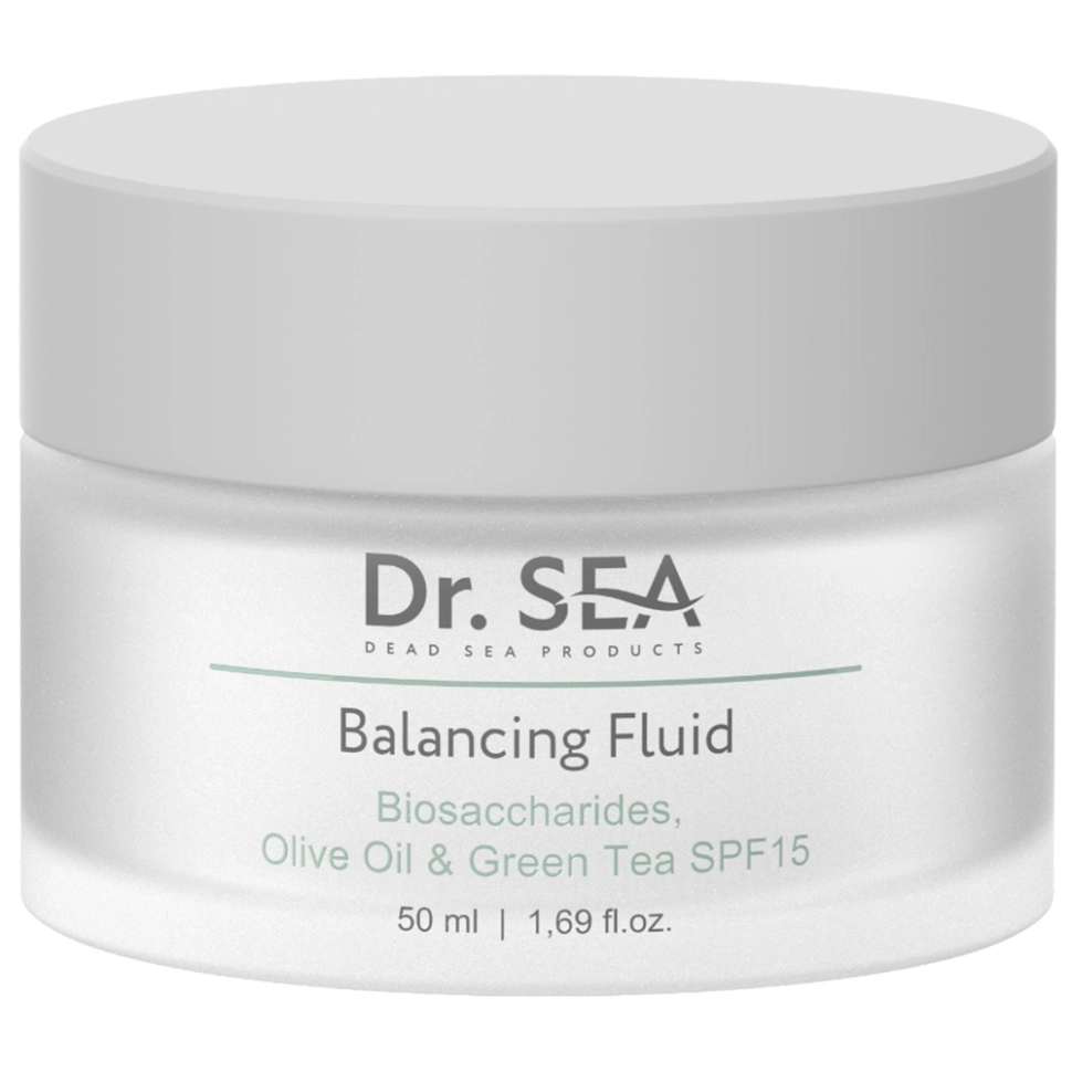 Флюид балансирующий с комплексом биосахаридов оливой и зеленым чаем spf15 Dr sea, 50 мл