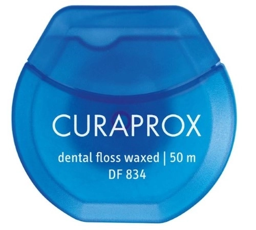Curaprox зубная нить мятная вощеная, 50 м
