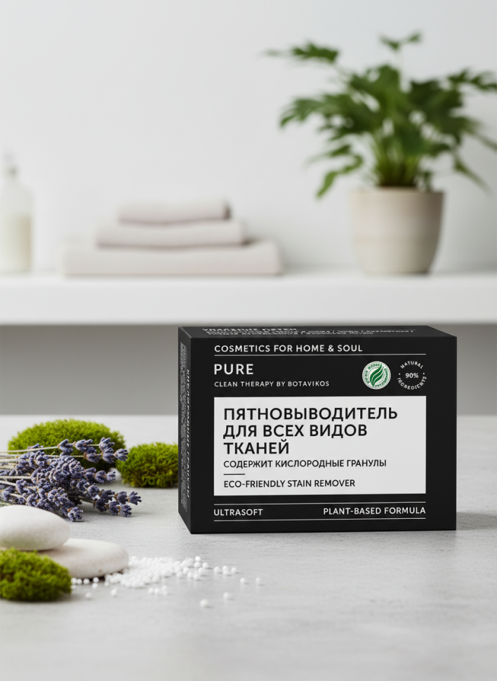 Пятновыводитель для всех видов тканей с экстрактом хлопка, PURE, 100 г