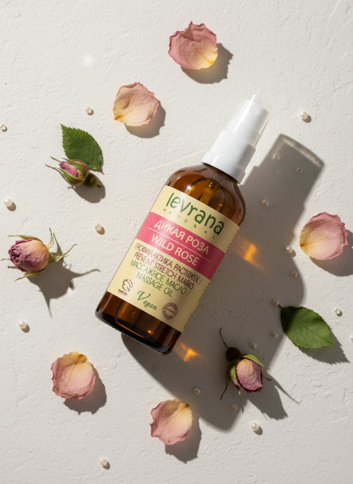 Массажное масло профилактика растяжек "Дикая Роза", 100мл