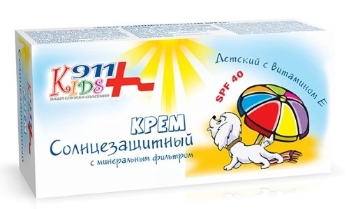 911 Kids крем детский солнцезащитный spf 40, 150 мл