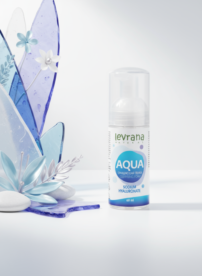 Очищающая пенка для умывания AQUA с гиалуроновой кислотой, 60 мл