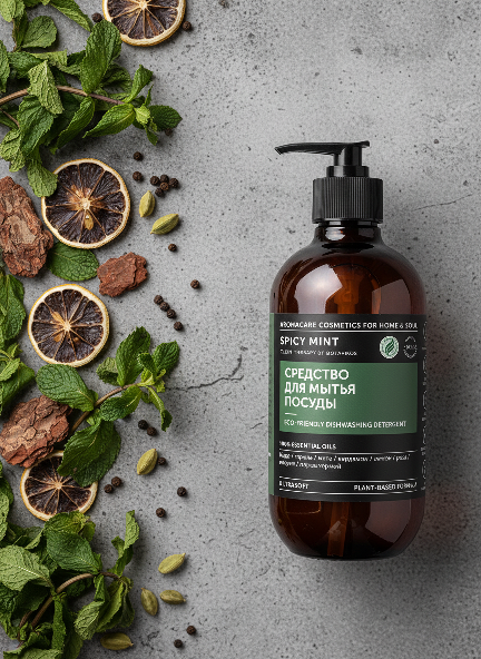 Средство для мытья посуды пряно-мятный аромат, SPICY MINT, 475 мл