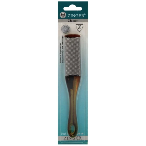 Терка педикюрная металлическая изогнутая Amber BG, крупная, 1-сторонняя, zo RВ-09