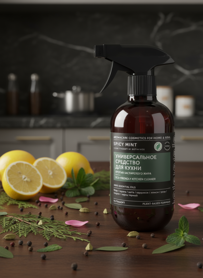 Универсальное средство для кухни Против застарелого жира, SPICY MINT, 475 мл