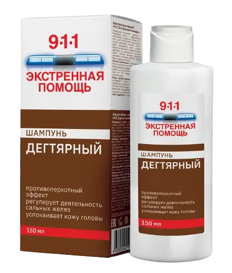 911 Экстренная помощь Шампунь дегтярный от перхоти, 150 мл 