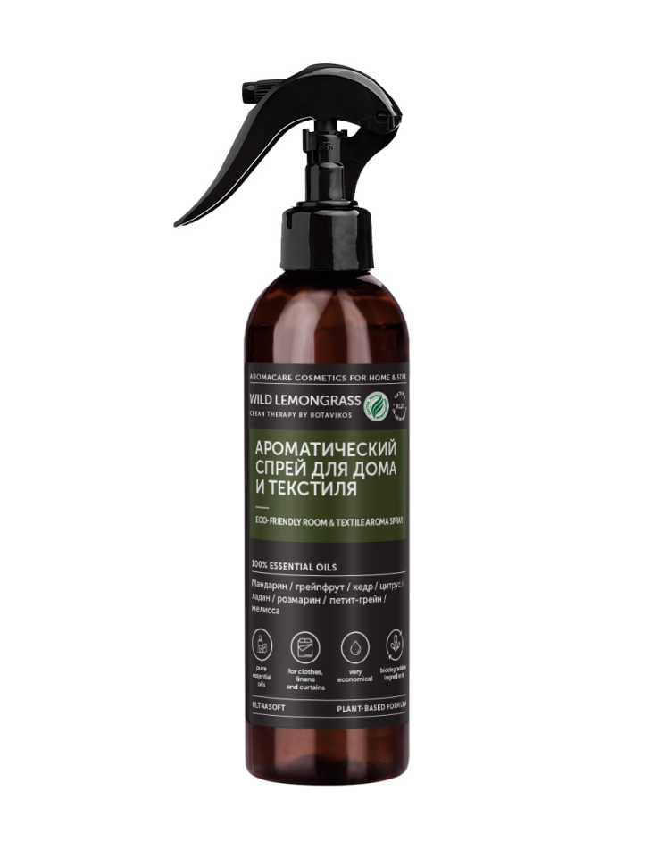 Ароматический спрей для дома и текстиля с древесно-цитрусовый аромат, WILD LEMONGRASS, 250 мл