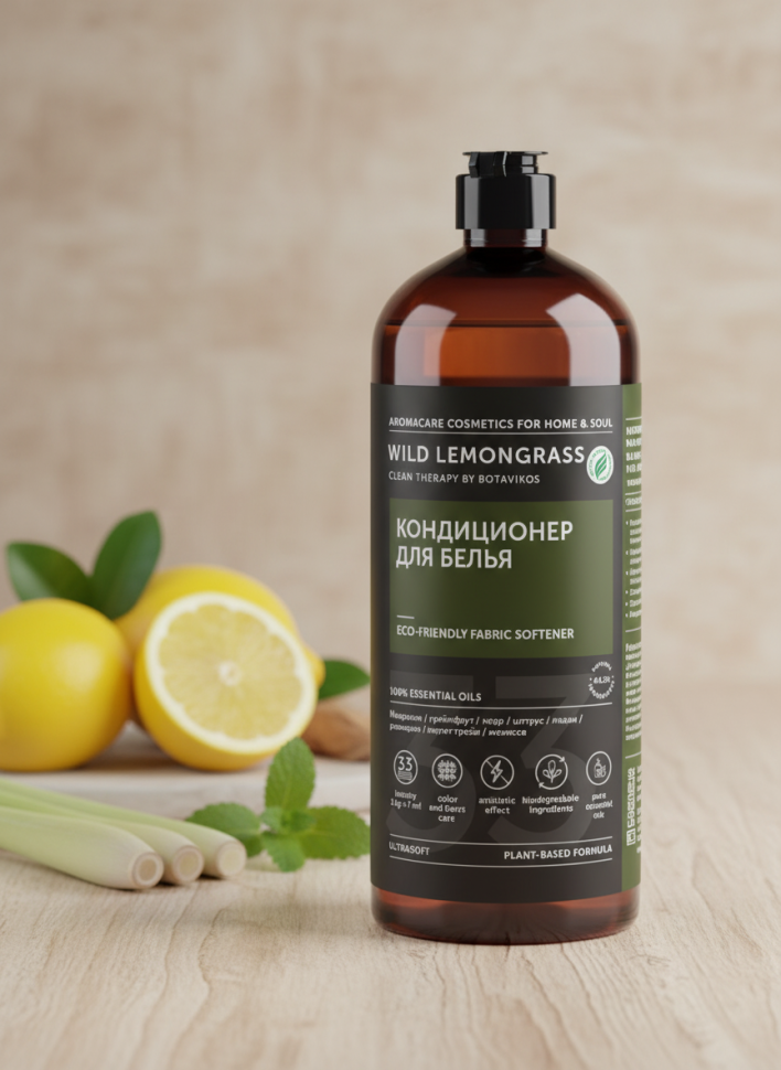 Кондиционер для белья с древесно-цитрусовый аромат, WILD LEMONGRASS, 1000 мл