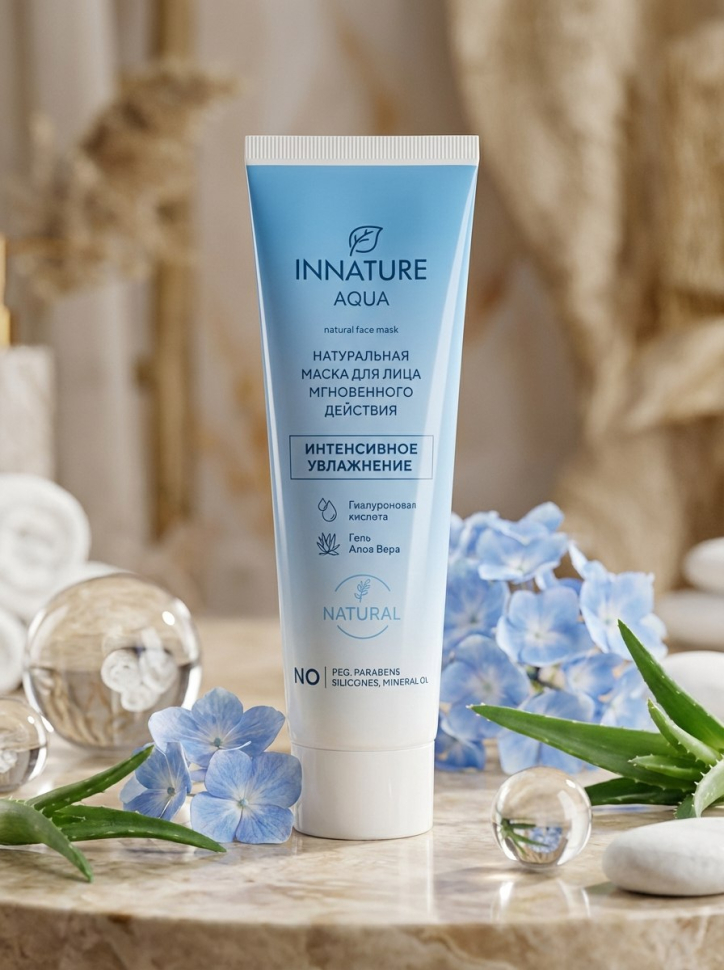AQUA Натуральная маска для лица мгновенного действия, 75 мл