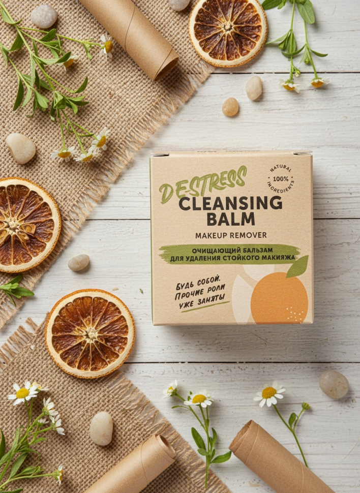 Бальзам очищающий для удаления стойкого макияжа Destress, 50 мл