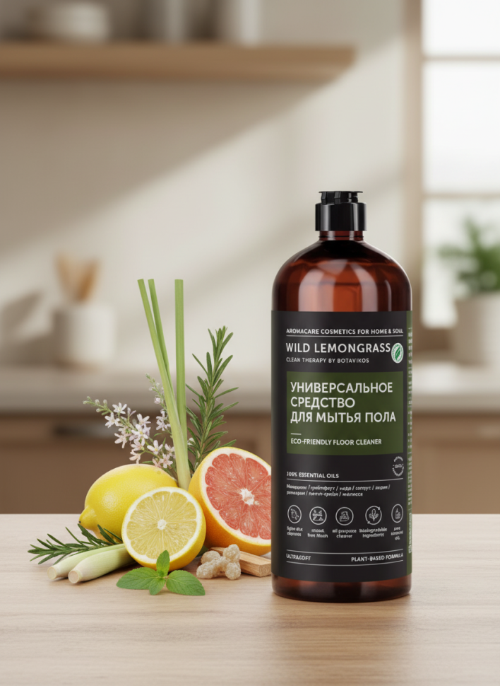 Средство для мытья пола с древесно-цитрусовый аромат, WILD LEMONGRASS, 1000 мл