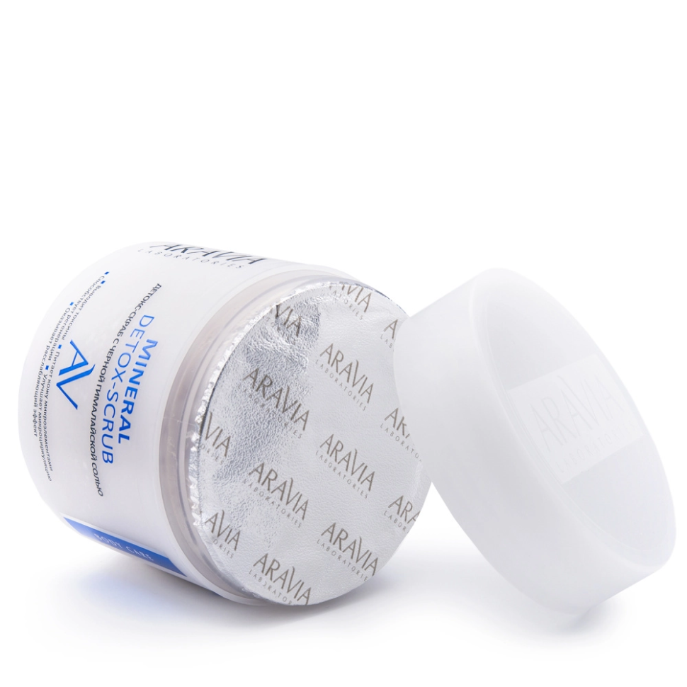 Детокс-скраб с чёрной гималайской солью MINERAL DETOX-SCRUB, ARAVIA, 300 мл